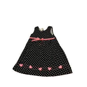 Blueberi Boulevard Black Polka Dot Dress with Pink Accents